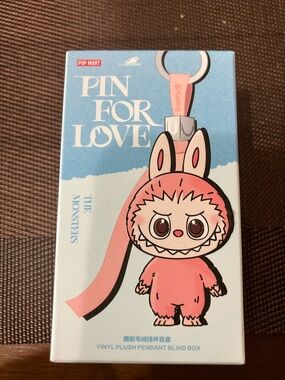 POP MART Pin For Love Pink Bunny Vinyl Plush Pendant Keychain